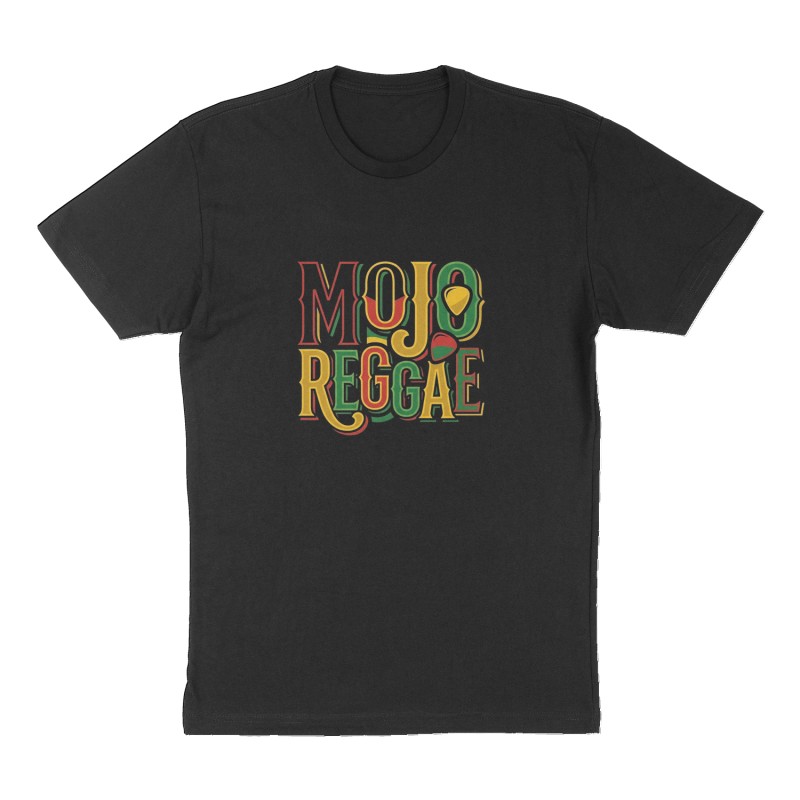 Custom t-shirt: "Mojo Reggae ", Front print, black shirt