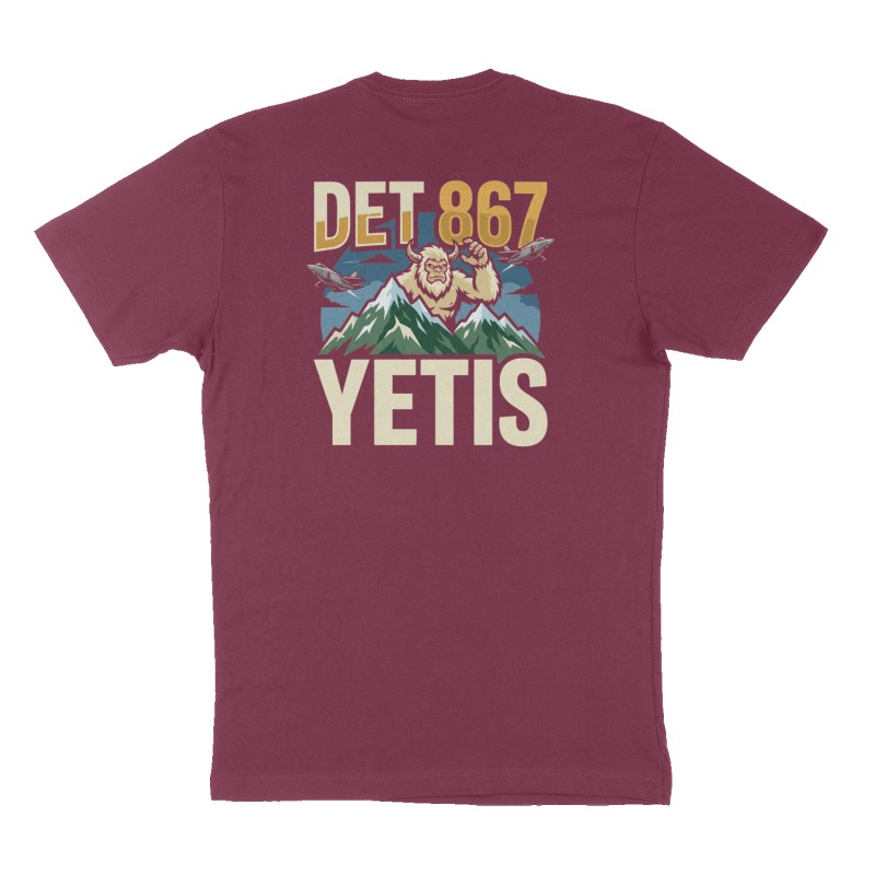 Custom t-shirt: "DET 867", Back print, maroon shirt