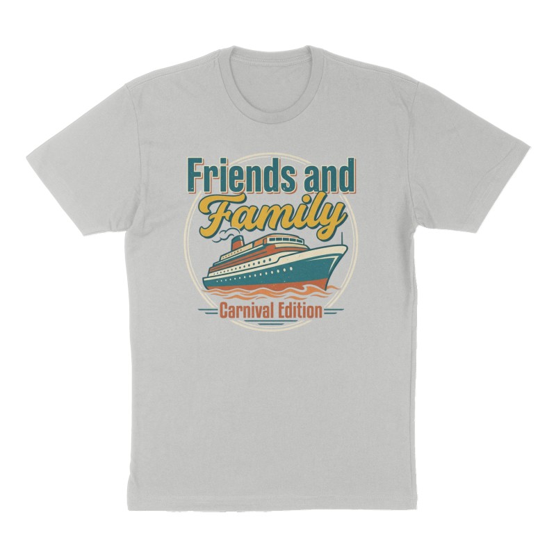 Custom t-shirt: "Friends and Family", Front print, heather-gray shirt