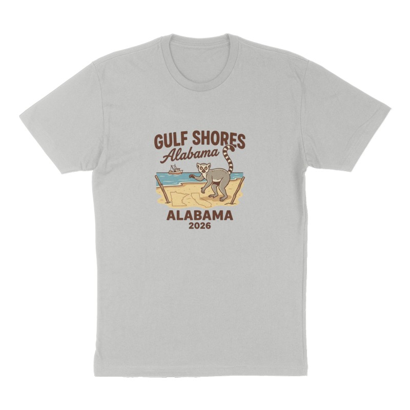 Custom t-shirt: "Gulf Shores Alabama ", Front print, heather-gray shirt