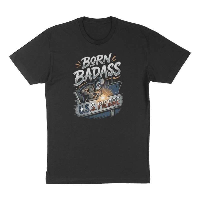 Custom t-shirt: "Born Badass", Front print, black shirt