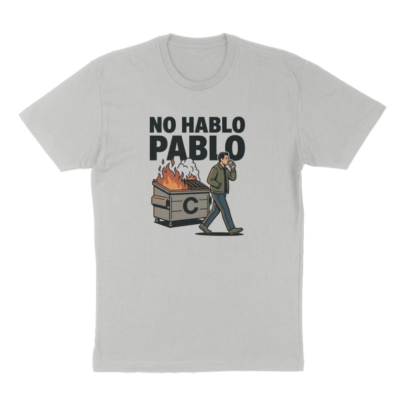 Custom t-shirt: "No hablo Pablo", Front print, heather-gray shirt