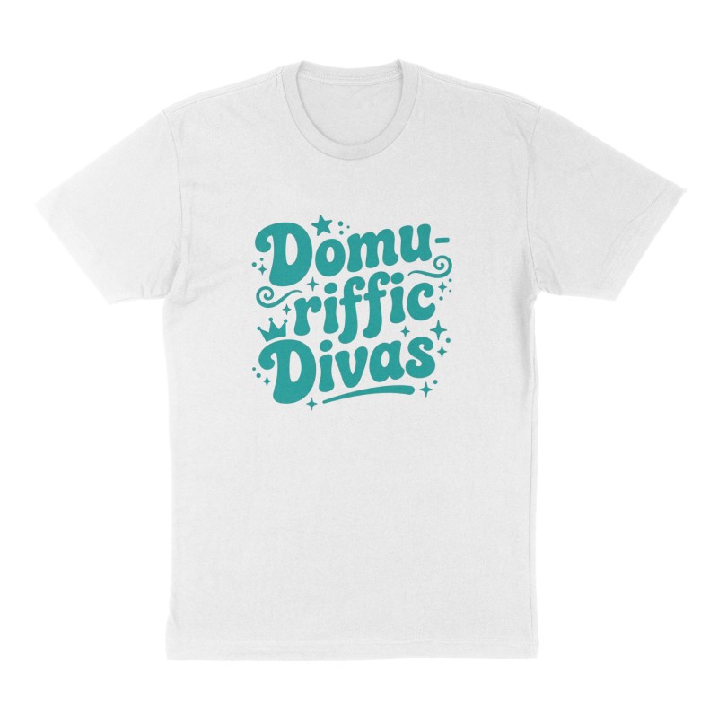 Custom t-shirt: "Domu - riffic Divas", Front print, white shirt