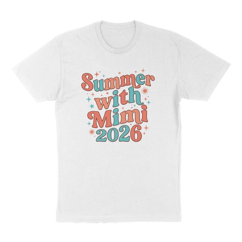 Custom t-shirt: "Summer with Mimi 2026", Front print, white shirt