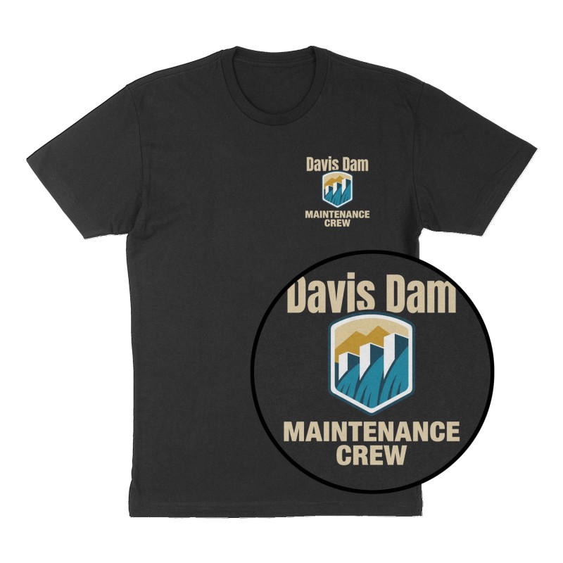 Custom t-shirt: "Davis Dam Maintenance Crew ", Left Chest print, black shirt