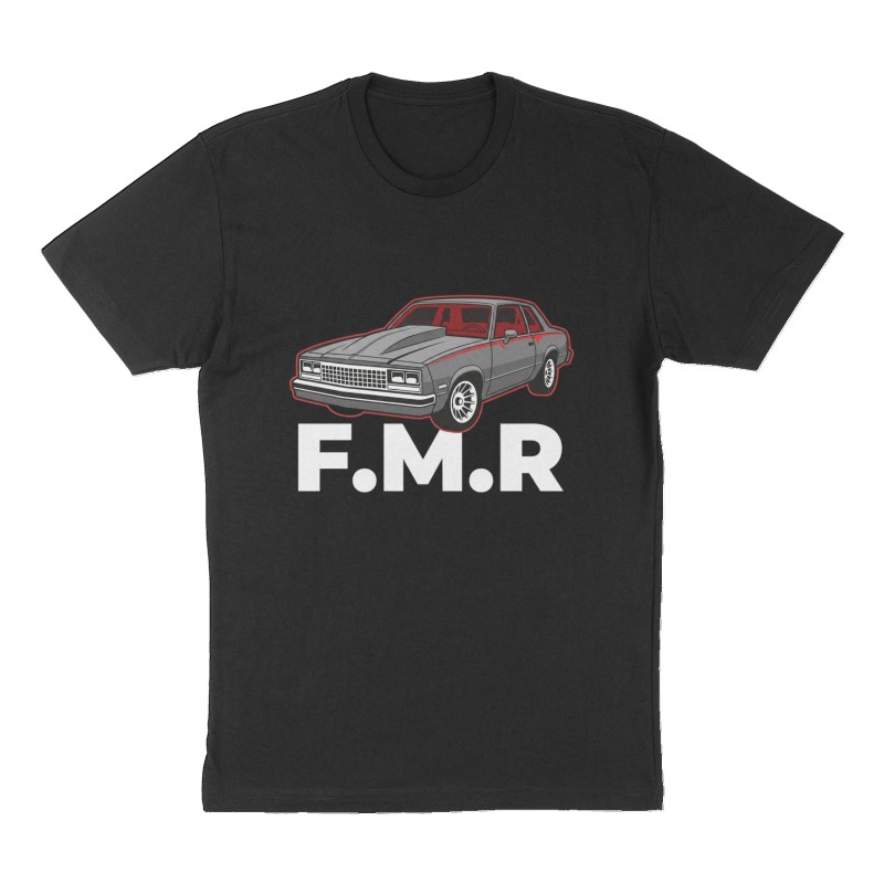 Custom t-shirt: "F.M.R", Front print, black shirt