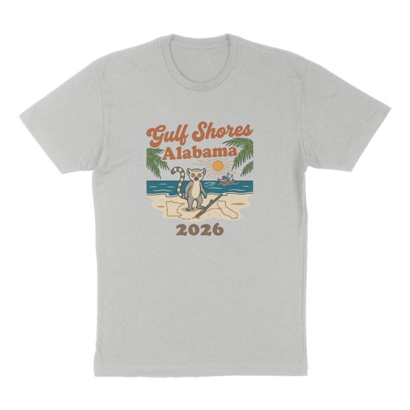 Custom t-shirt: "Gulf Shores Alabama ", Front print, heather-gray shirt