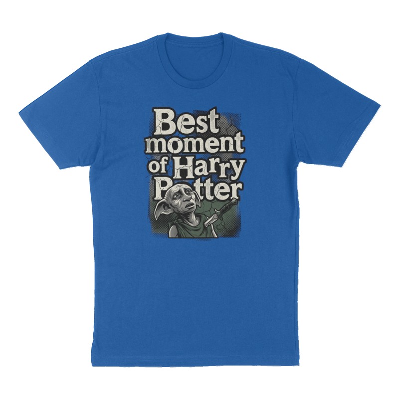 Custom t-shirt: "Best moment of Harry Potter", Front print, royal-blue shirt