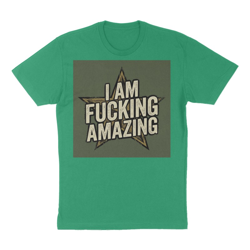 Custom t-shirt design, Front print, green shirt