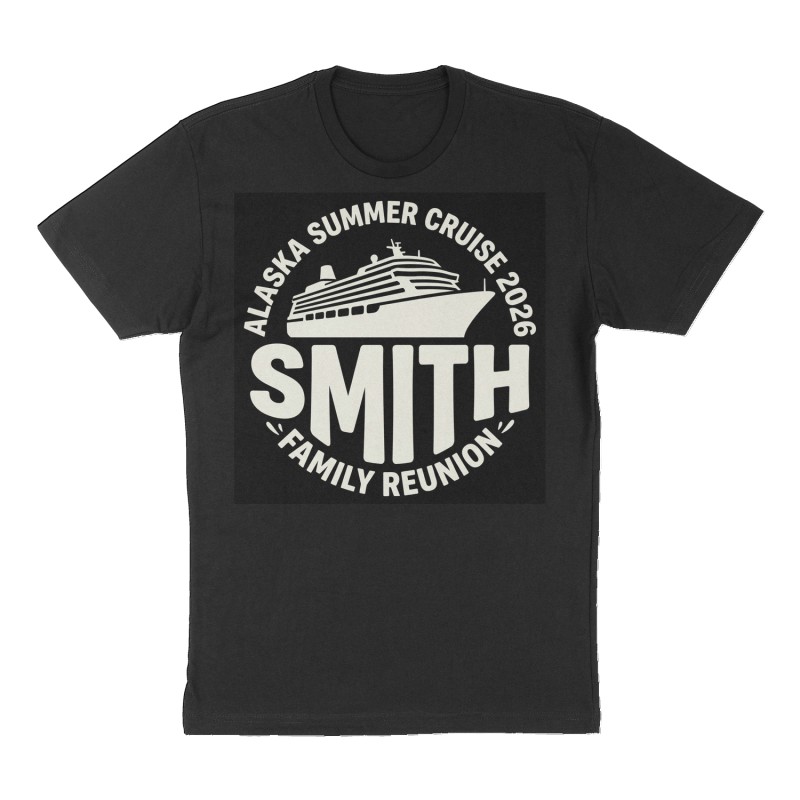 Custom t-shirt: "SMITH", Front print, black shirt