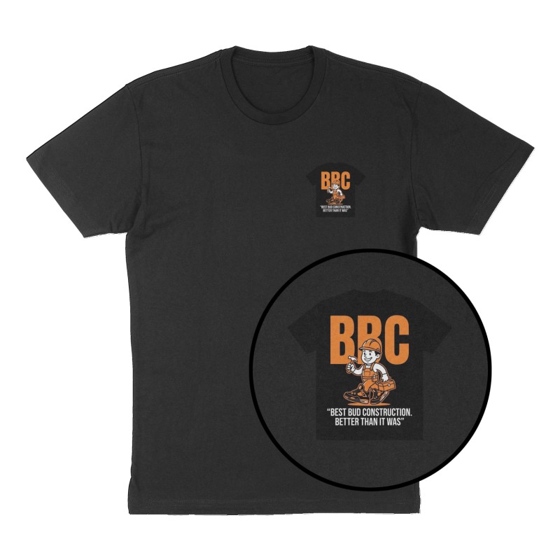 Custom t-shirt: "BBC ", Left Chest print, black shirt