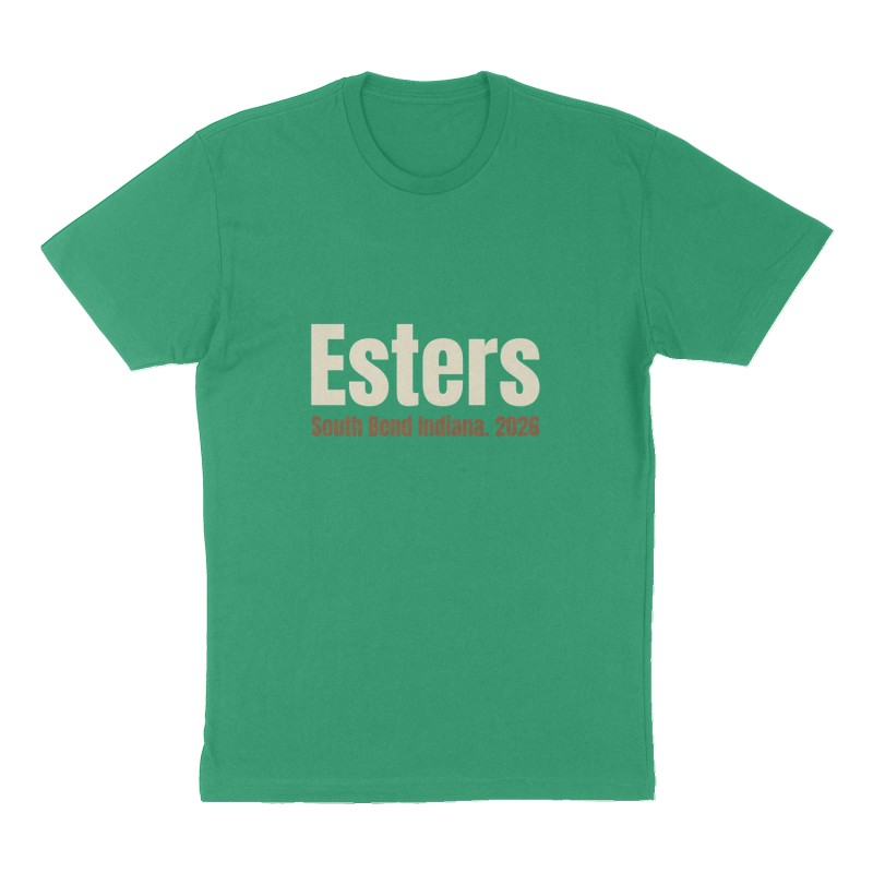 Custom t-shirt: "Esters ", Front print, green shirt