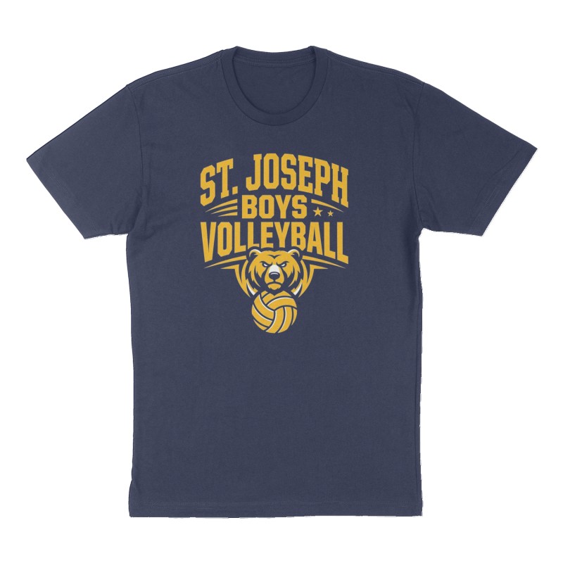 Custom t-shirt: "St. Joseph Boys Volleyball ", Front print, navy shirt