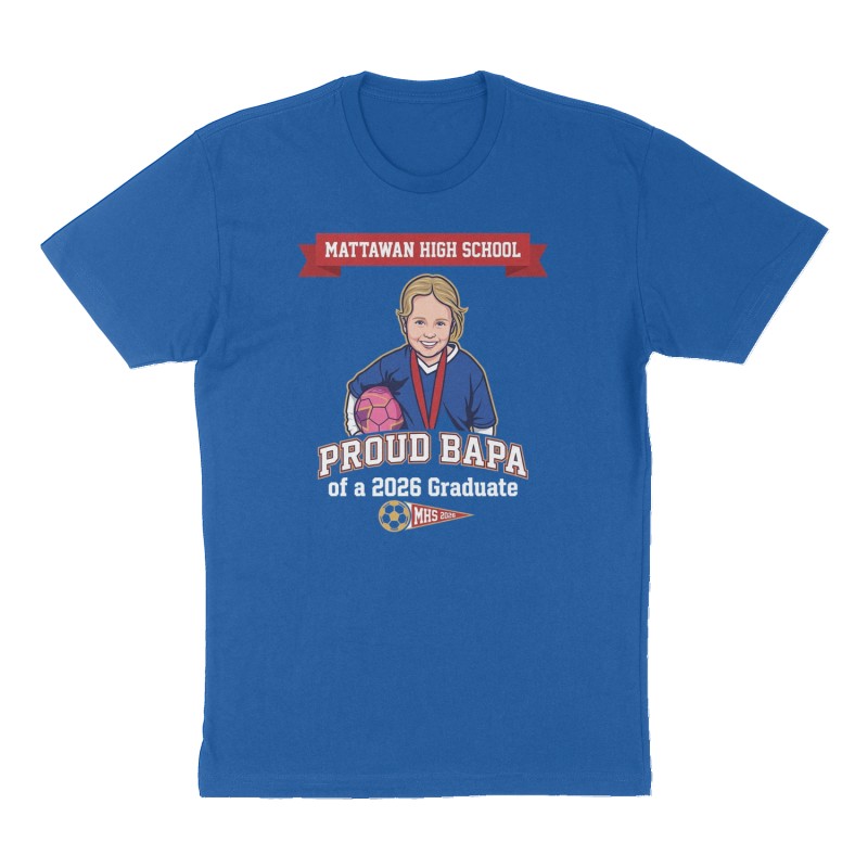 Custom t-shirt: "PROUD BAPA of a 2026 Graduate ", Front print, royal-blue shirt