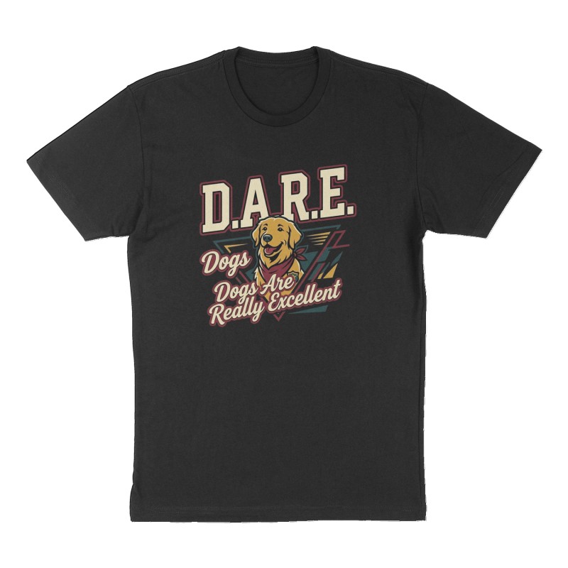 Custom t-shirt: "D.A.R.E.", Front print, black shirt