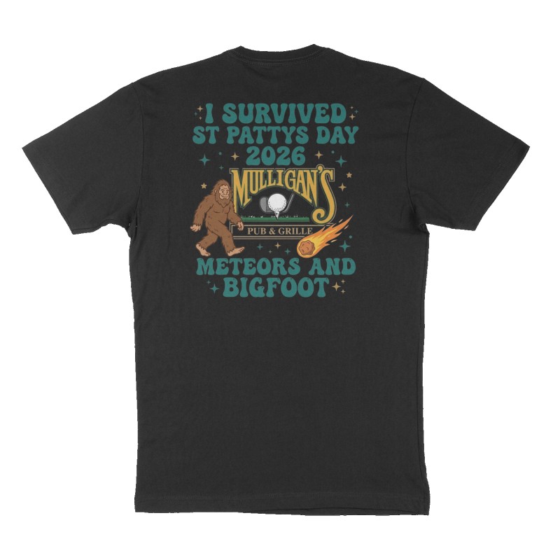 Custom t-shirt: "I survived St Pattys Day 2026", Back print, black shirt