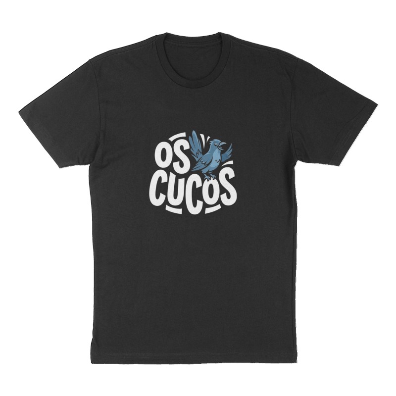 Custom t-shirt: "Os Cucos", Front print, black shirt