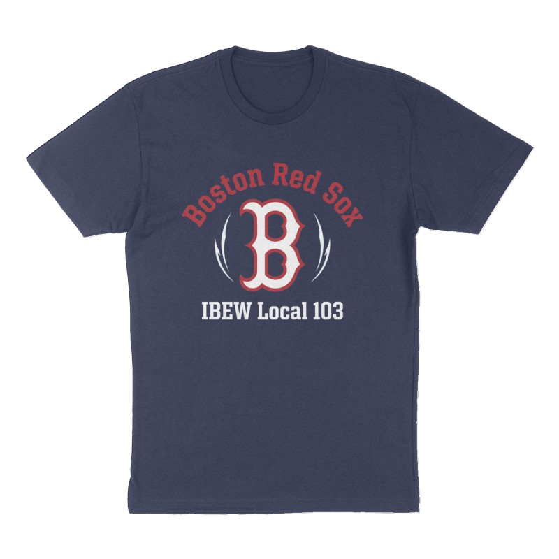 Custom t-shirt: "Boston Red Sox", Front print, navy shirt