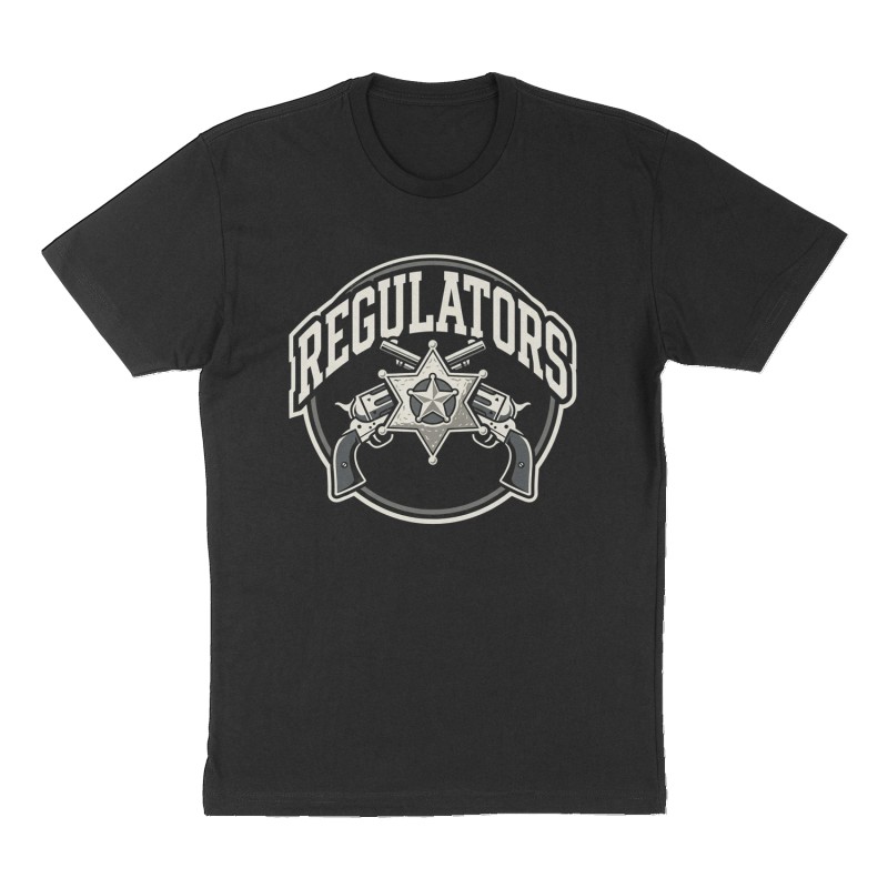 Custom t-shirt: "Regulators", Front print, black shirt