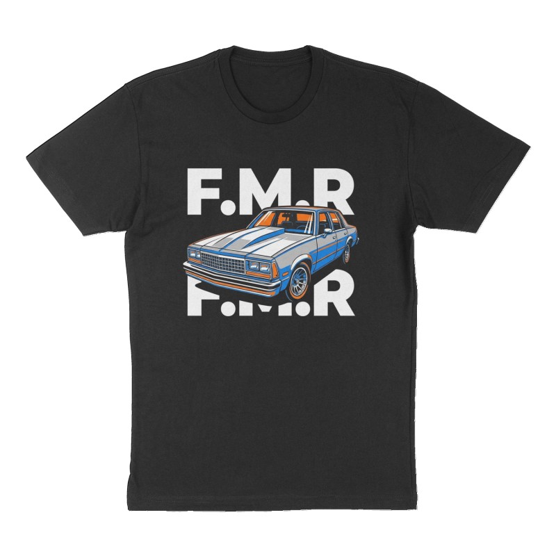 Custom t-shirt: "F.M.R", Front print, black shirt
