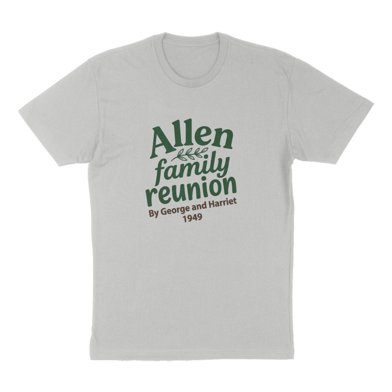 Custom t-shirt: "Allen family reunion ", Front print, heather-gray shirt