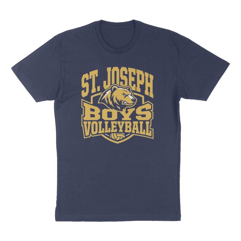 Custom t-shirt: "St. Joseph Boys Volleyball ", Front print, navy shirt