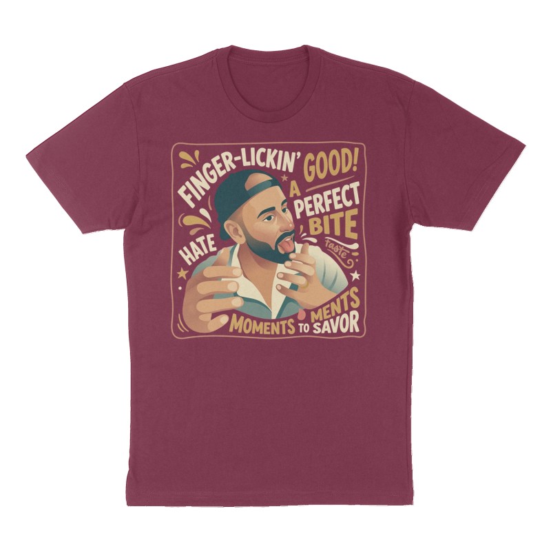 Custom t-shirt design, Front print, maroon shirt