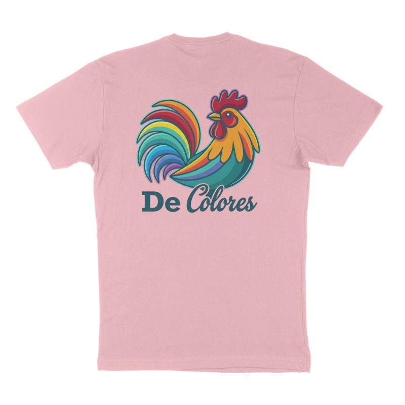 Custom t-shirt: "De Colores", Back print, pink shirt