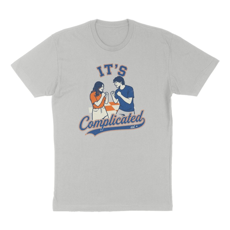 Custom t-shirt: "It’s Complicated ", Front print, heather-gray shirt