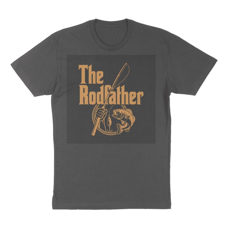 Custom t-shirt: "The Rodfather", Front print, charcoal shirt