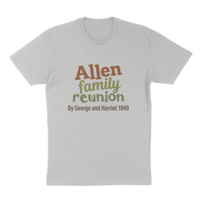 Custom t-shirt: "Allen family reunion ", Front print, heather-gray shirt
