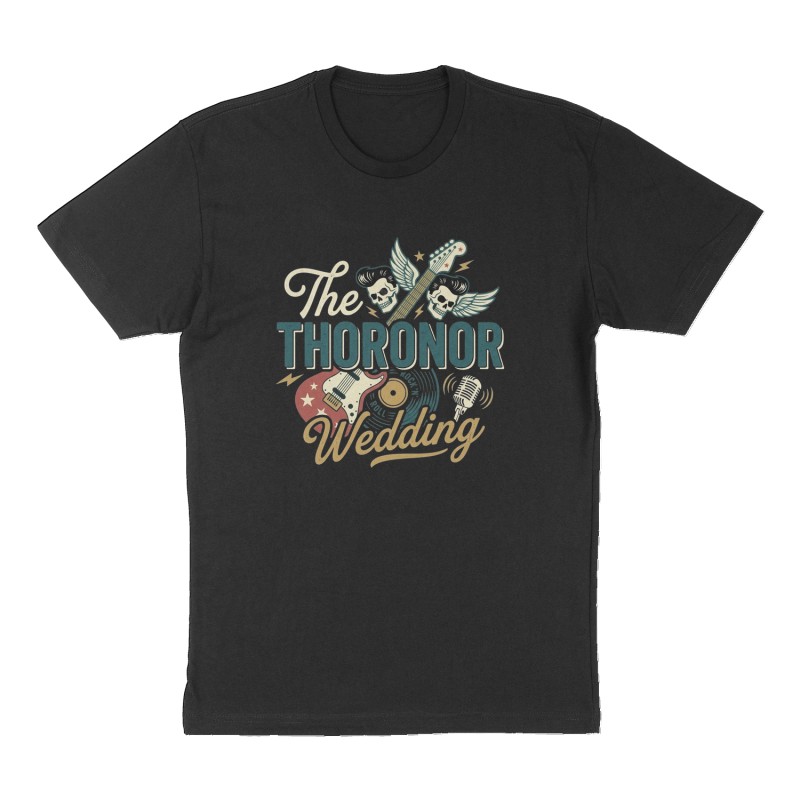 Custom t-shirt: "The THORONOR Wedding ", Front print, black shirt