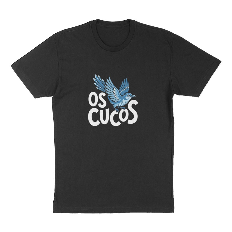 Custom t-shirt: "Os Cucos", Front print, black shirt