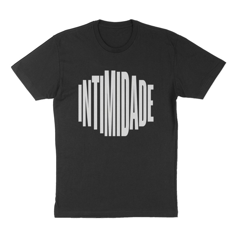 Custom t-shirt: "Intimidade", Front print, black shirt