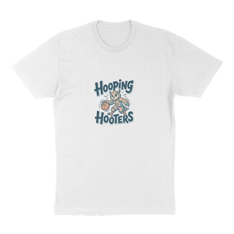 Custom t-shirt: "Hooping Hooters", Front print, white shirt