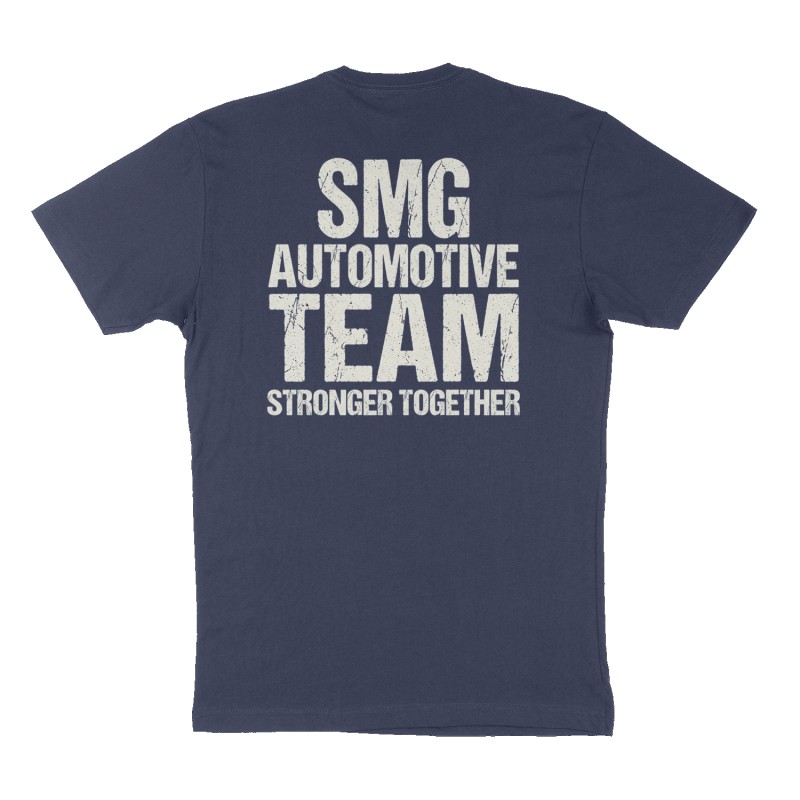 Custom t-shirt: "SMG AUTOMOTIVE TEAM", Back print, navy shirt