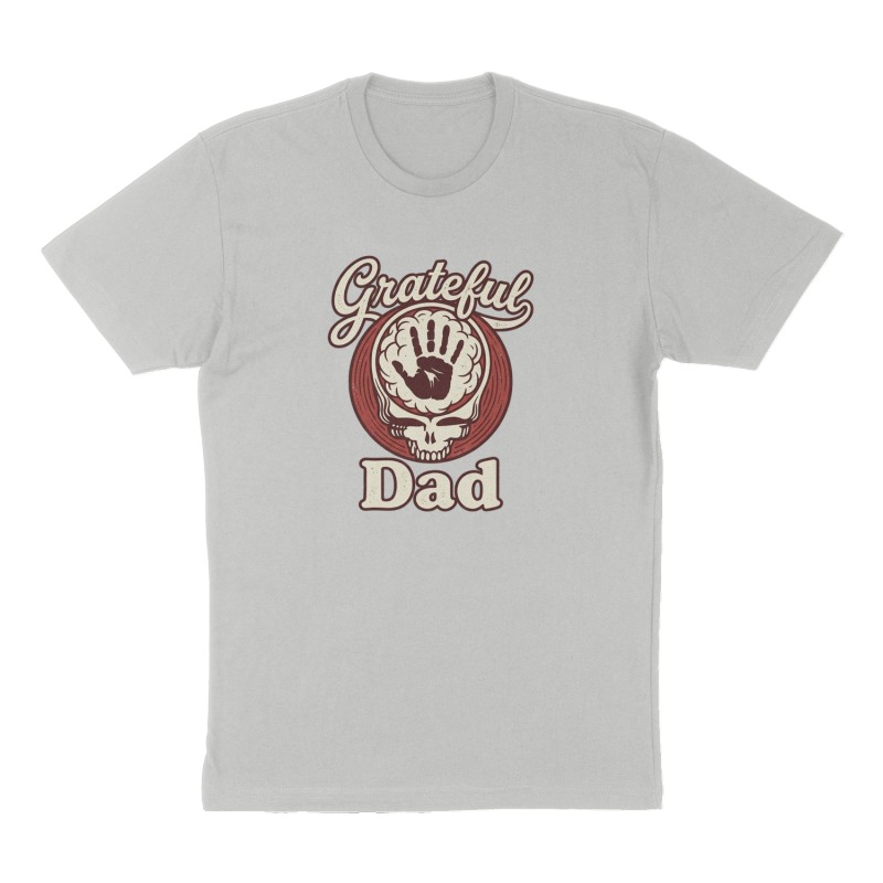 Custom t-shirt: "Grateful Dad", Front print, heather-gray shirt