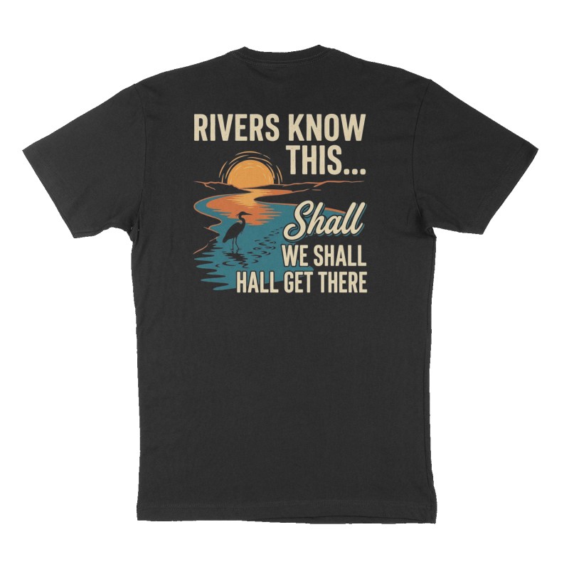 Custom t-shirt: "We shall get there", Back print, black shirt