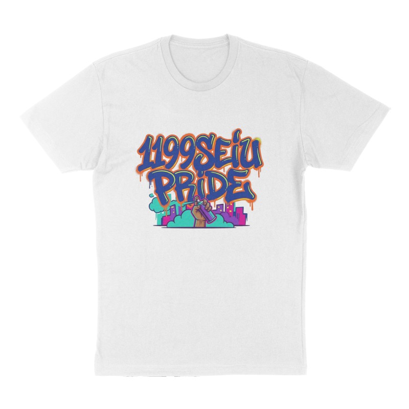 Custom t-shirt: "1199SEIU Pride", Front print, white shirt