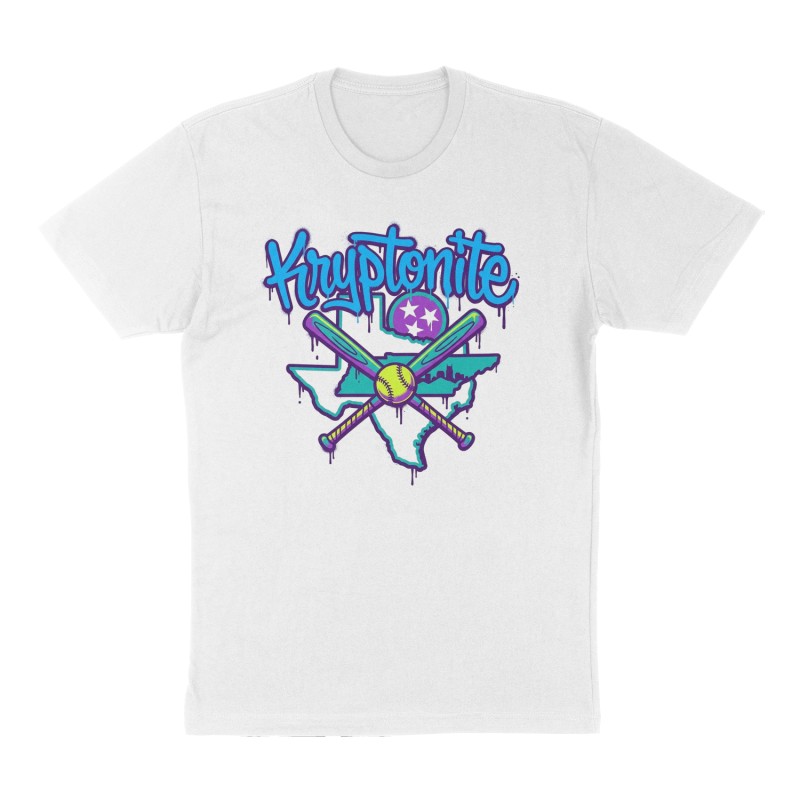 Custom t-shirt: "Kryptonite ", Front print, white shirt