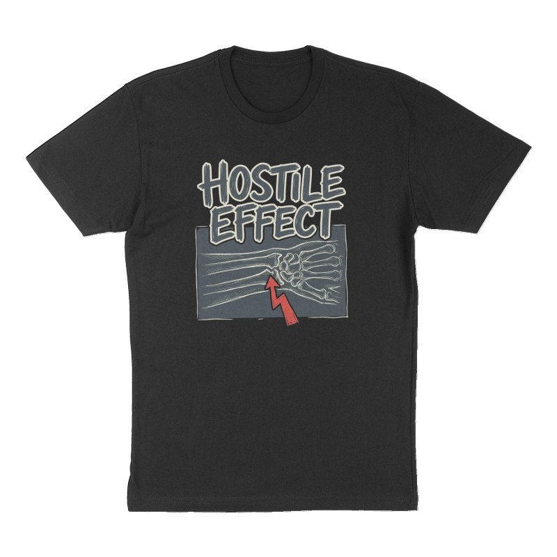 Custom t-shirt: "Hostile Effect", Front print, black shirt