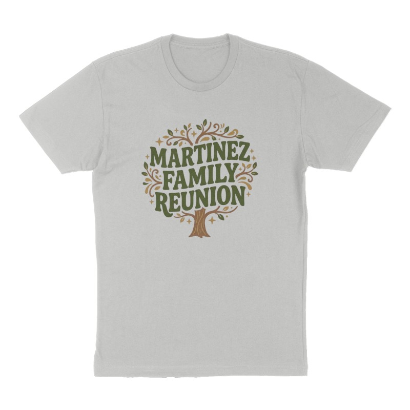 Custom t-shirt: "Martinez Family Reunion ", Front print, heather-gray shirt