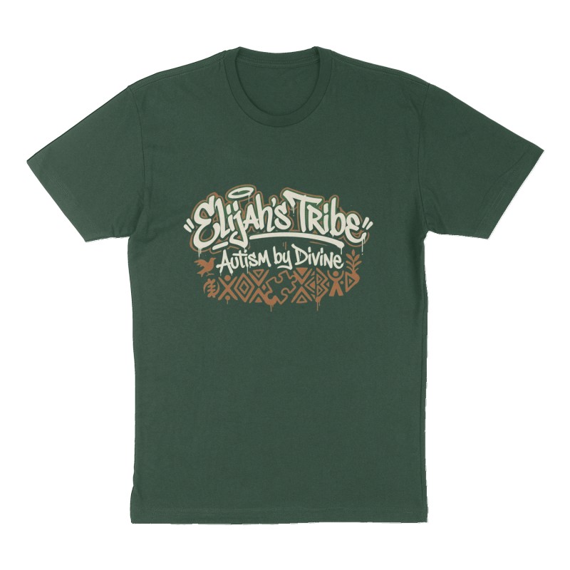 Custom t-shirt: "Elijah's Tribe", Front print, forest-green shirt