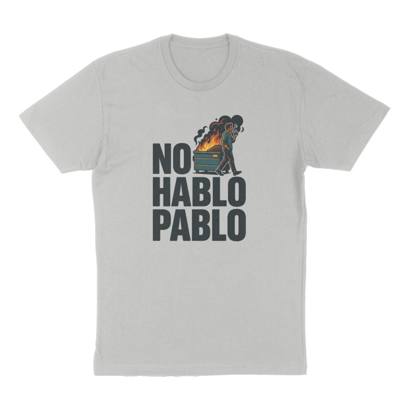 Custom t-shirt: "No hablo Pablo", Front print, heather-gray shirt