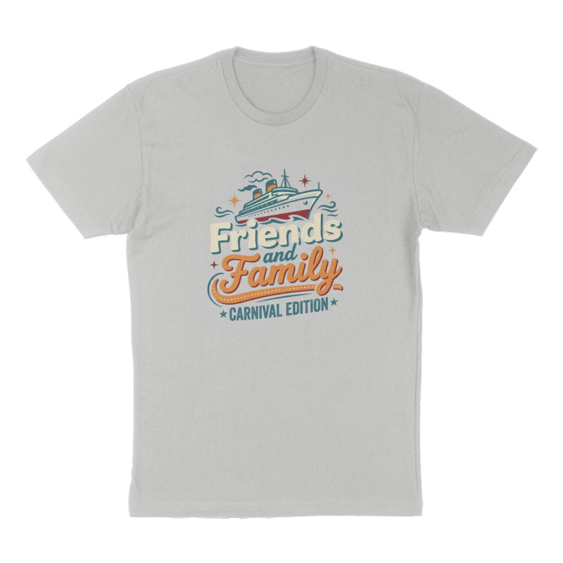 Custom t-shirt: "Friends and Family", Front print, heather-gray shirt