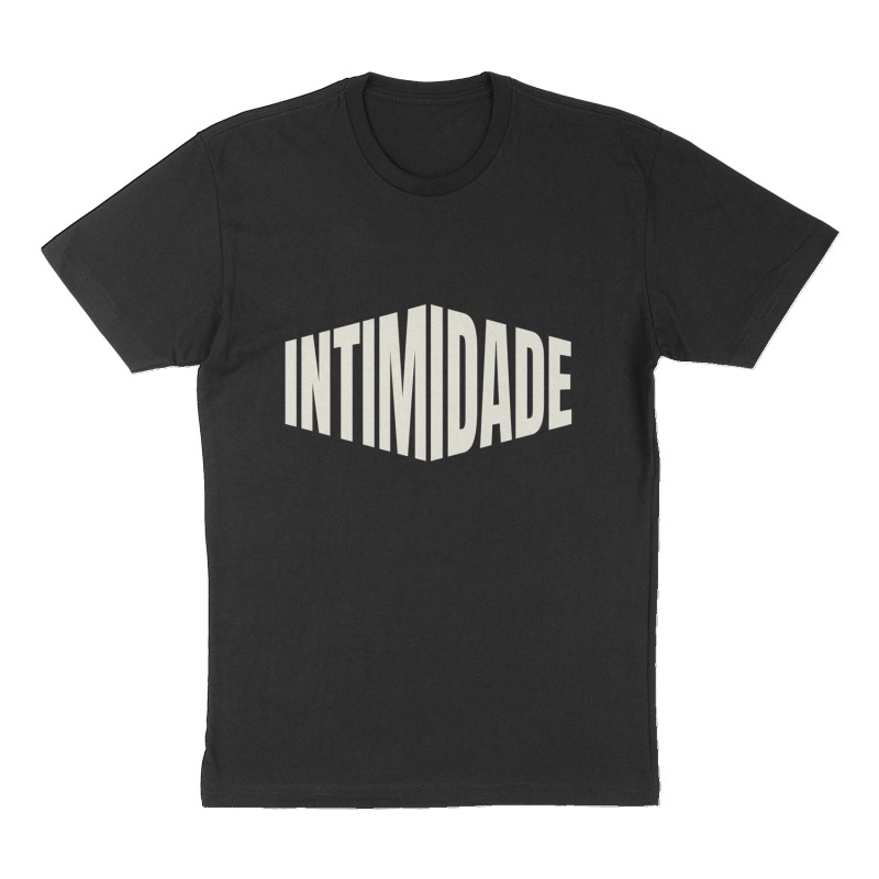 Custom t-shirt: "Intimidade", Front print, black shirt
