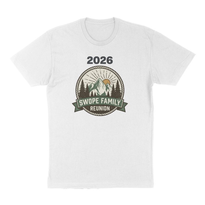 Custom t-shirt: "SWOPE FAMILY REUNION", Front print, white shirt
