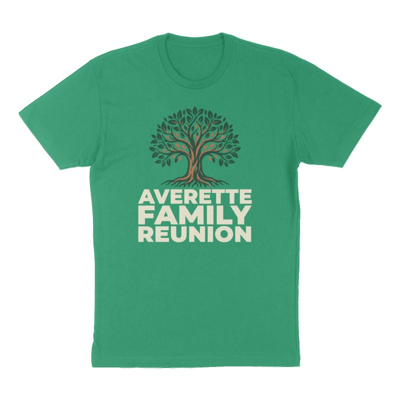 Custom t-shirt: "Averette Family Reunion ", Front print, green shirt