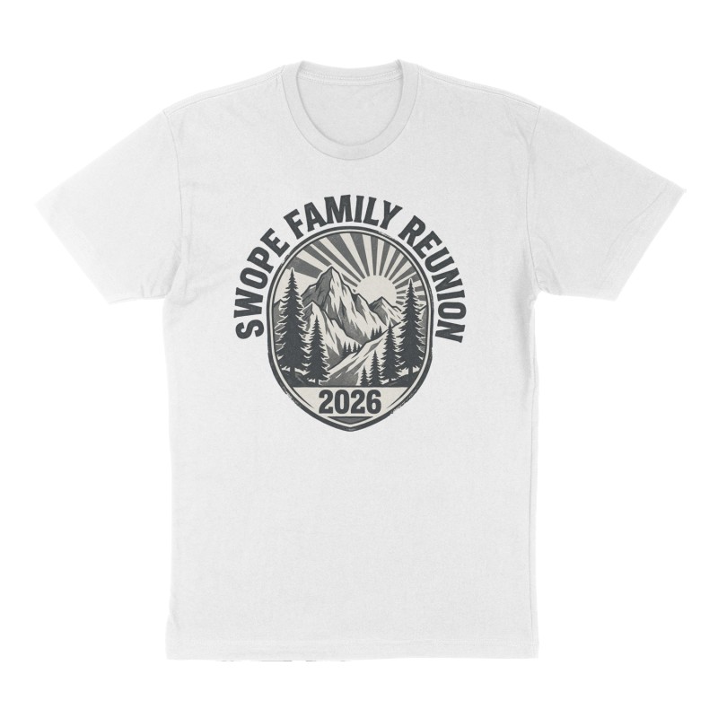 Custom t-shirt: "SWOPE FAMILY REUNION", Front print, white shirt