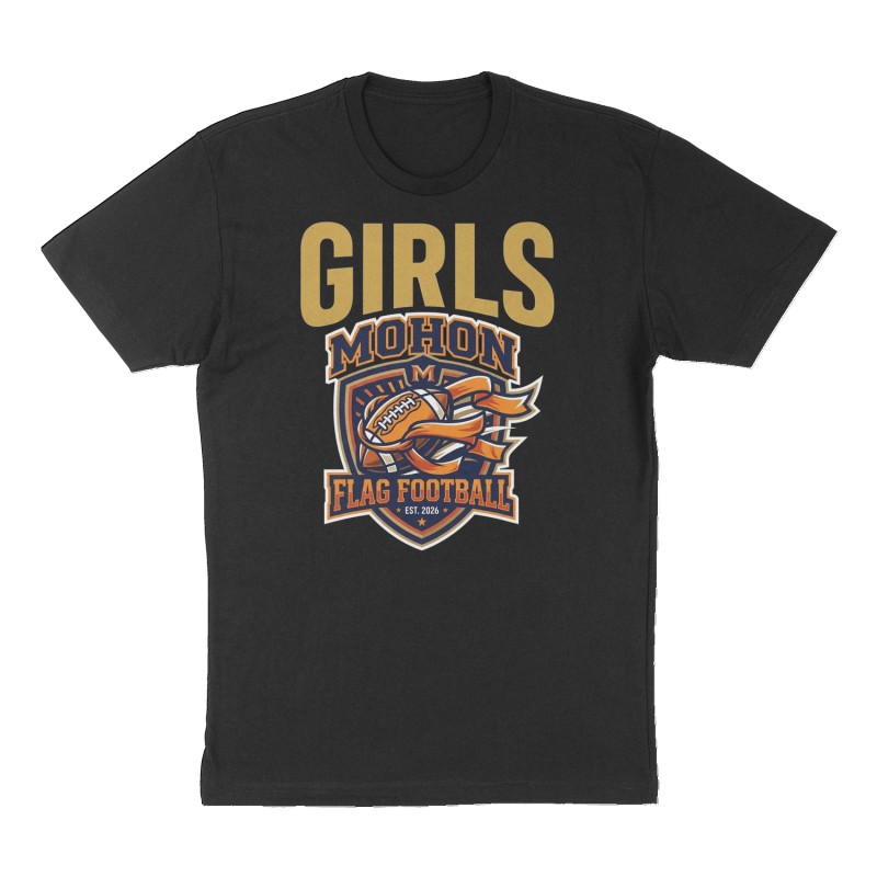 Custom t-shirt: "GIRLS", Front print, black shirt